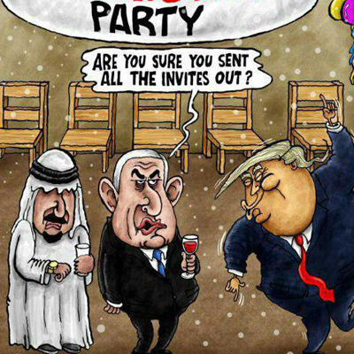 کاریکاتور ایندیپندنت از مهمانی ضدایرانی ترامپ